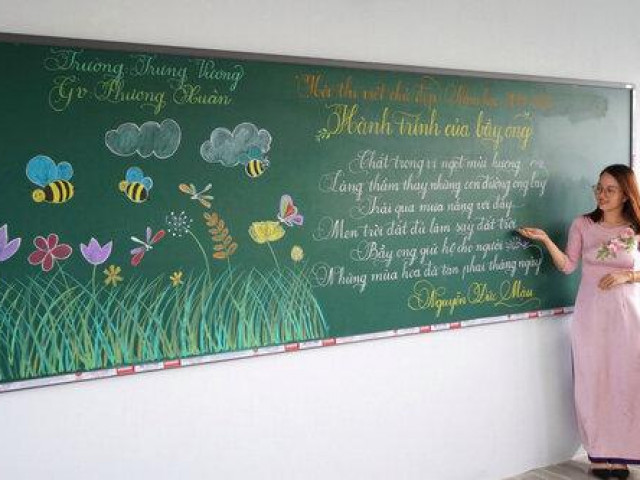 Cô giáo Quảng Trị viết chữ đẹp như vẽ tranh gây sốt mạng xã hội