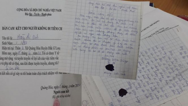 Đắk Nông: Cận cảnh những giấy cam kết không tiêm chủng 'rất lạ' - 9