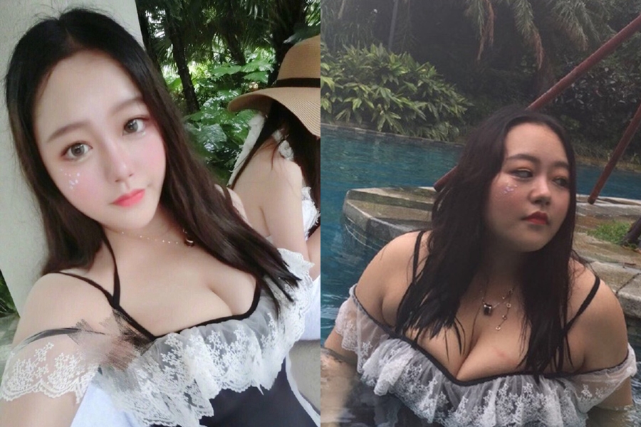 Thêm 1 hot girl Trung Quốc gây shock vì thân hình "trâu mộng" khác hẳn ảnh đăng mạng - 3