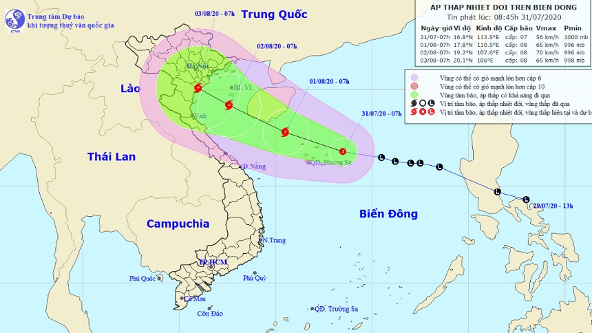 Áp thấp nhiệt đới khả năng mạnh thành bão, hướng vào Bắc Bộ và Bắc Trung Bộ - 1