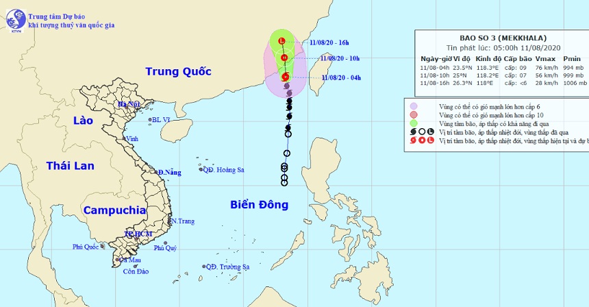 Bão số 3 bất ngờ mạnh thêm, chuẩn bị đổ bộ Trung Quốc - 1