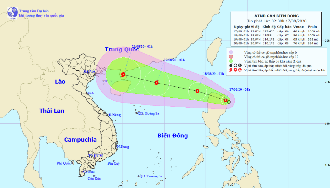 Áp thấp nhiệt đới khả năng mạnh thành bão xuất hiện gần Biển Đông - 1