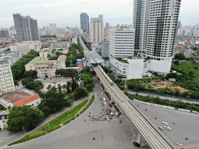 Hình ảnh đoàn tàu Nhổn - ga Hà Nội chạy thử nghiệm 8,5km trên cao - 12