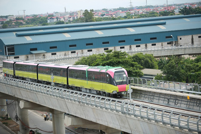 Hình ảnh đoàn tàu Nhổn - ga Hà Nội chạy thử nghiệm 8,5km trên cao - 6