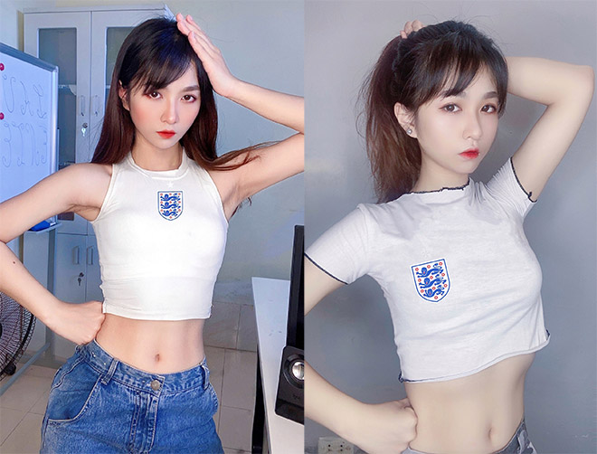 Hot girl Giáng Tiên vòng ba 100cm, dáng bốc lửa đặt cửa tuyển Anh vô địch EURO - 5