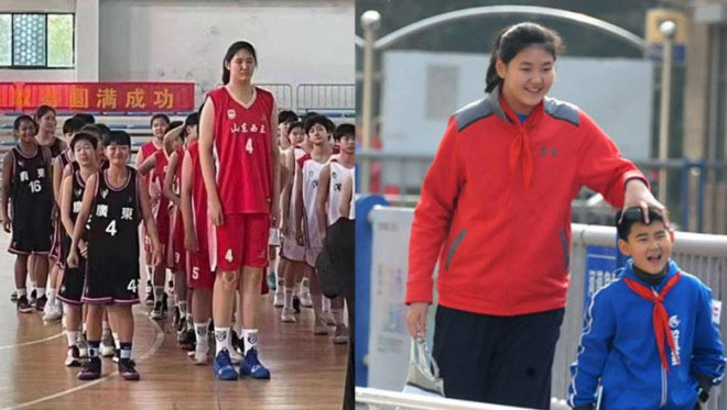 Nữ VĐV bóng rổ nhí 14 tuổi cao 2m26, &#34;Độc cô cầu bại&#34; giải U15 - 1