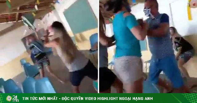 Clip: Chồng lén đưa nhân tình đi tiêm vắc xin, vợ lao vào đánh ghen tới tấp