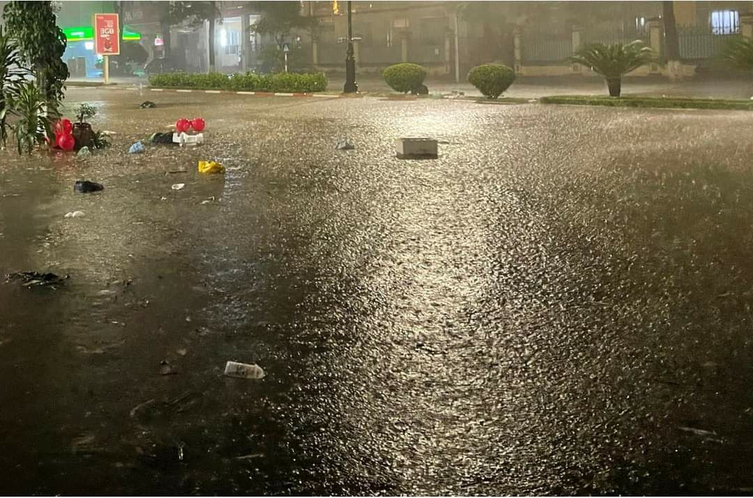 Đường phố ở Thái Nguyên ngập như sông, cây ngã đổ khắp nơi sau trận mưa lớn kèm dông lốc - 2