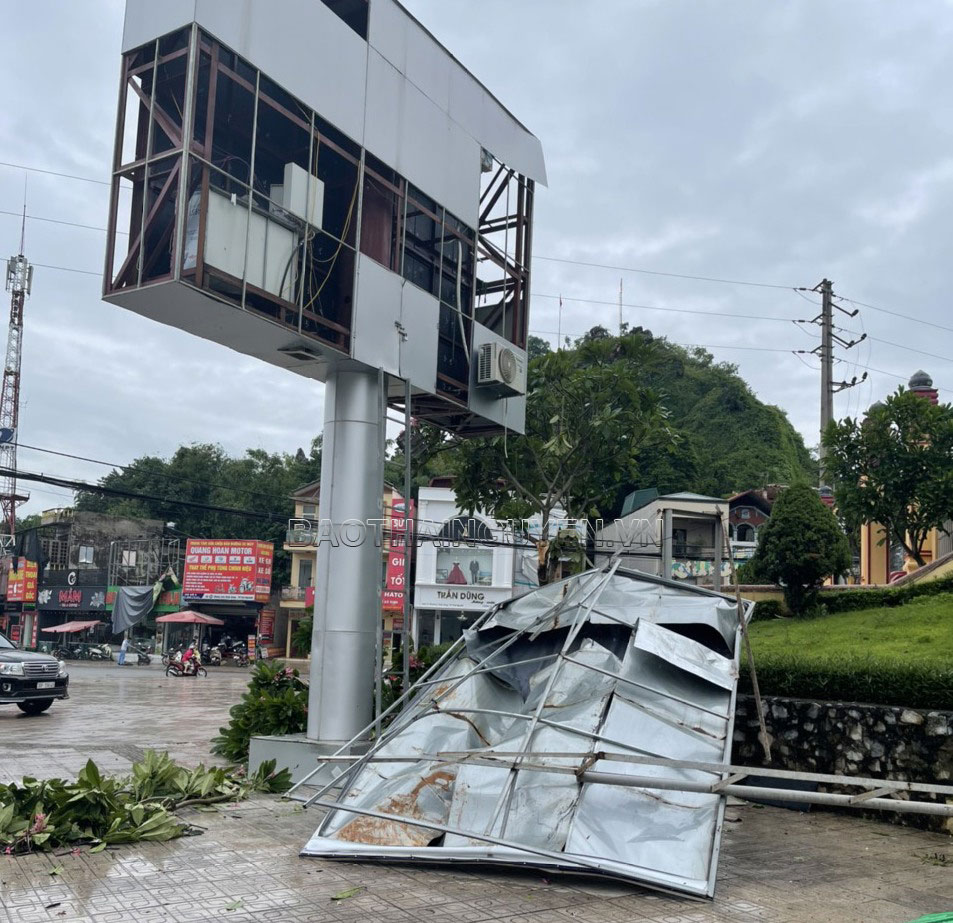 Đường phố ở Thái Nguyên ngập như sông, cây ngã đổ khắp nơi sau trận mưa lớn kèm dông lốc - 9