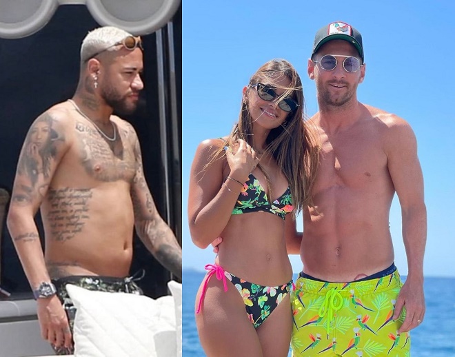 Neymar lộ thân hình bụng mỡ ôm ấp tình cũ, Messi &#34;thất nghiệp&#34; khoe cơ thể săn chắc - 1