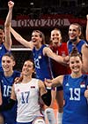 Live 2 semi-finals of Olympic women's volleyball: USA won the first set against Serbia - 1