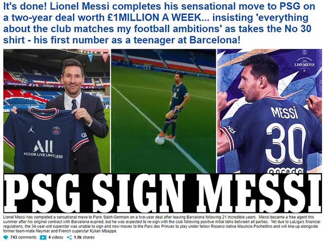 Messi CHÍNH THỨC gia nhập PSG: Người Pháp hả hê, báo chí thế giới chấn động - 1