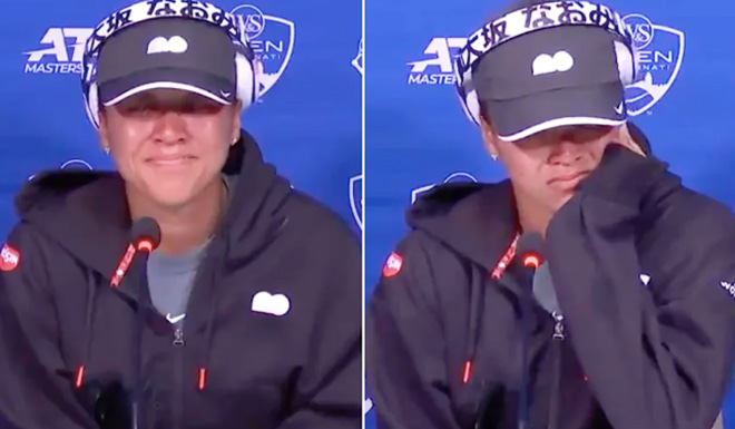 Naomi Osaka burst into tears when asked by a reporter to 