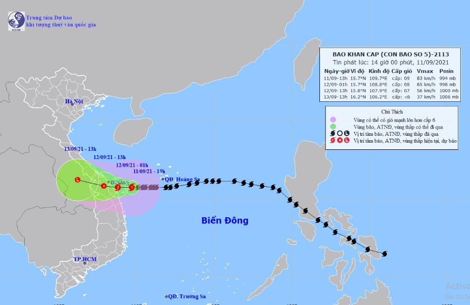 Nhiều tỉnh miền Trung cấm biển, khẩn trương ứng phó bão số 5 Côn Sơn - 1