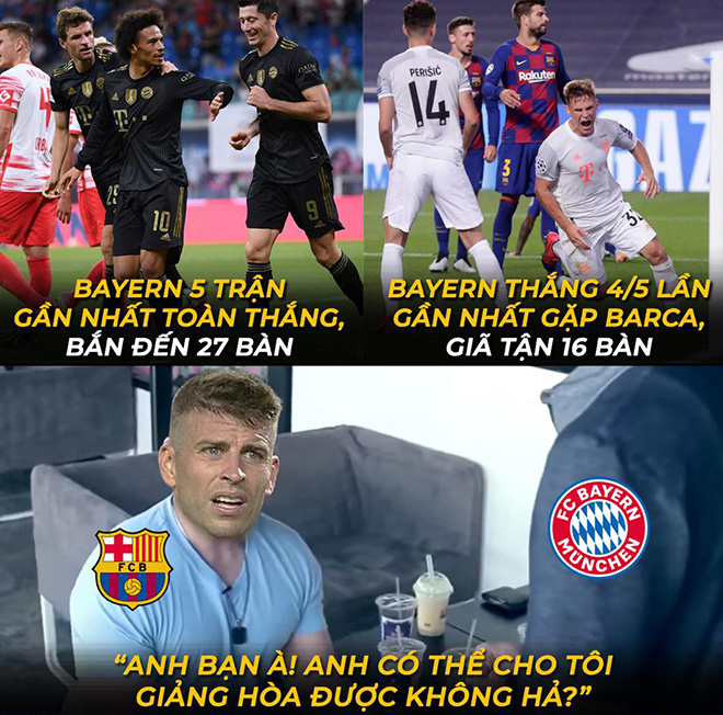 Ảnh chế: Không có Messi, Barca càng run rẩy khi đối đầu Bayern Munich