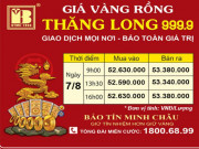 Giá Vàng Rồng Thăng Long - Bảo Tín Minh Châu ngày 07.08.2022