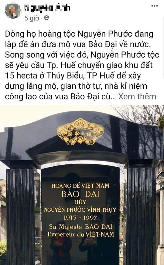 Thực hư đề xuất đưa mộ vua Bảo Đại về nước - 2