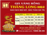 Giá Vàng Rồng Thăng Long - Bảo Tín Minh Châu ngày 12.08.2022