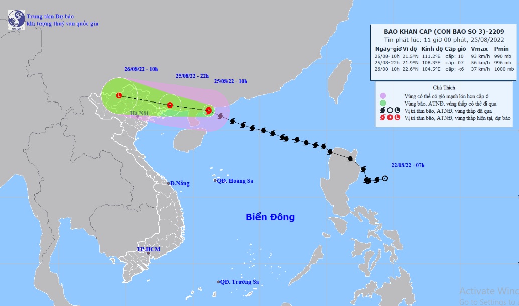 Bão số 3 Maon cách Móng Cái 350km, nhiều nơi ở miền Bắc mưa to - 1