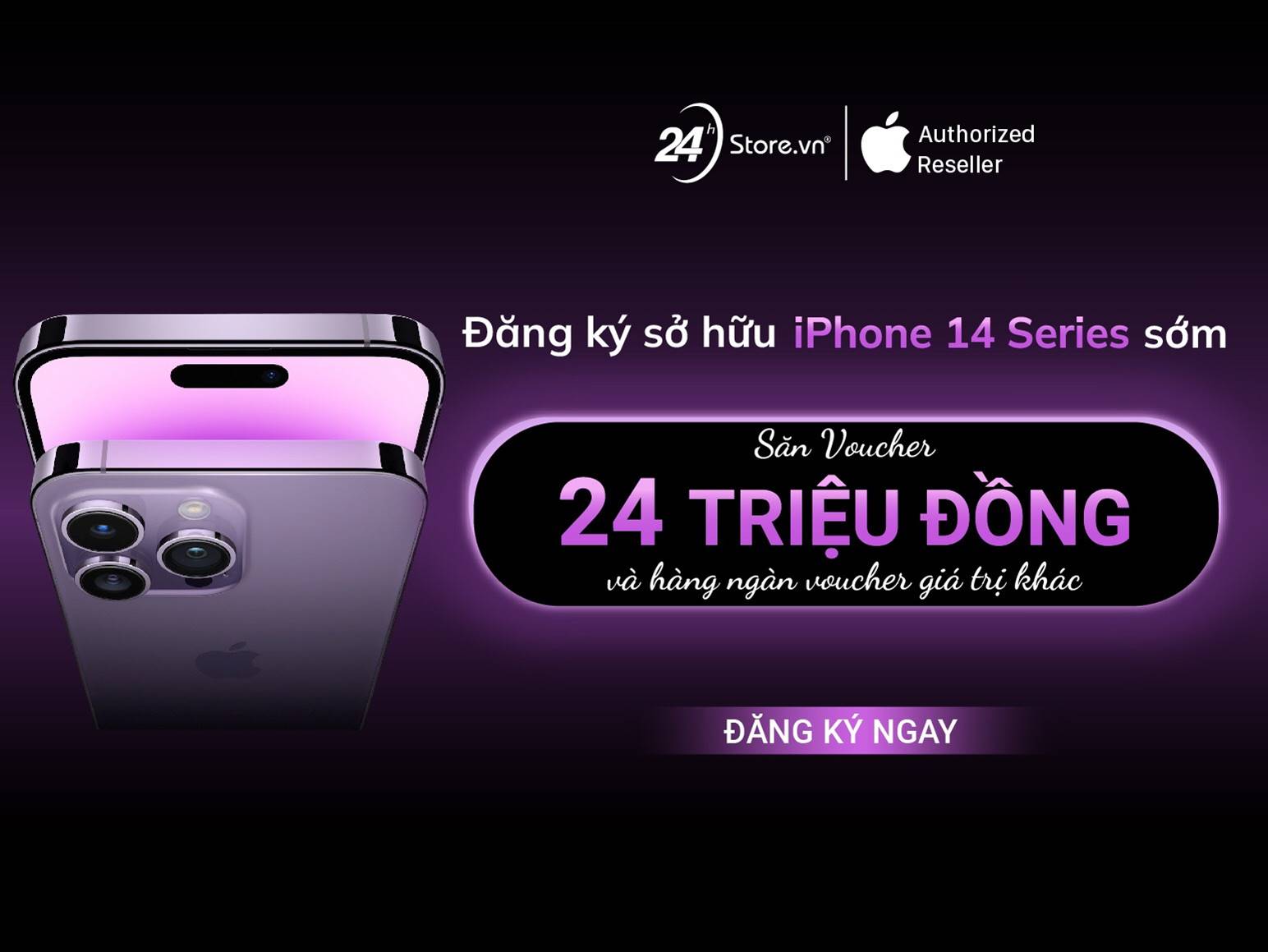 Trúng ngay 24 triệu đồng để mua iPhone 14 khi chơi game siêu dễ tại 24hStore! - 1