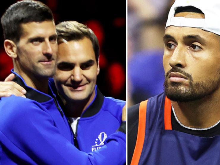 ”Trai hư” Kyrgios tri ân Federer nhưng giở trò châm chọc Djokovic