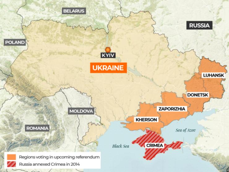 Công bố kết quả trưng cầu dân ý sáp nhập Nga ở 4 vùng Ukraine