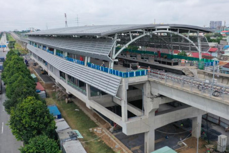 Hình ảnh mới nhất về ga trên cao tuyến metro số 1 đạt 99% tiến độ