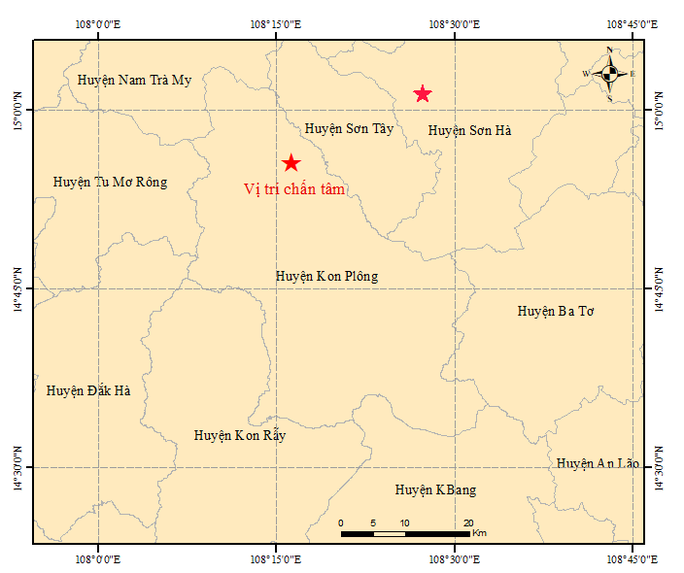Trong buổi sáng, Kon Tum xảy ra 10 trận động đất - 1