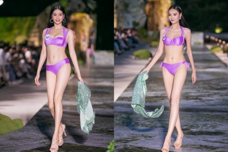 Trước thềm chung kết, thí sinh Miss World Vietnam diễn áo tắm nóng bỏng tại Quy Nhơn