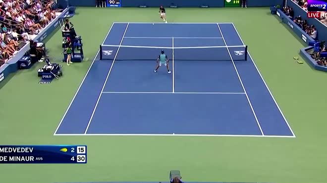Video tennis Medvedev - De Minaur: Phủ đầu set 1, "Gấu Nga" ngược dòng (US Open)