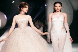 Thúy Ngân trở lại sàn catwalk sau 4 năm, đứng ngang hàng Kỳ Duyên