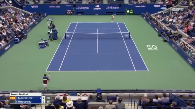 Video tennis Alcaraz - Medvedev: 202 phút kịch chiến, đấu Djokovic chung kết US Open