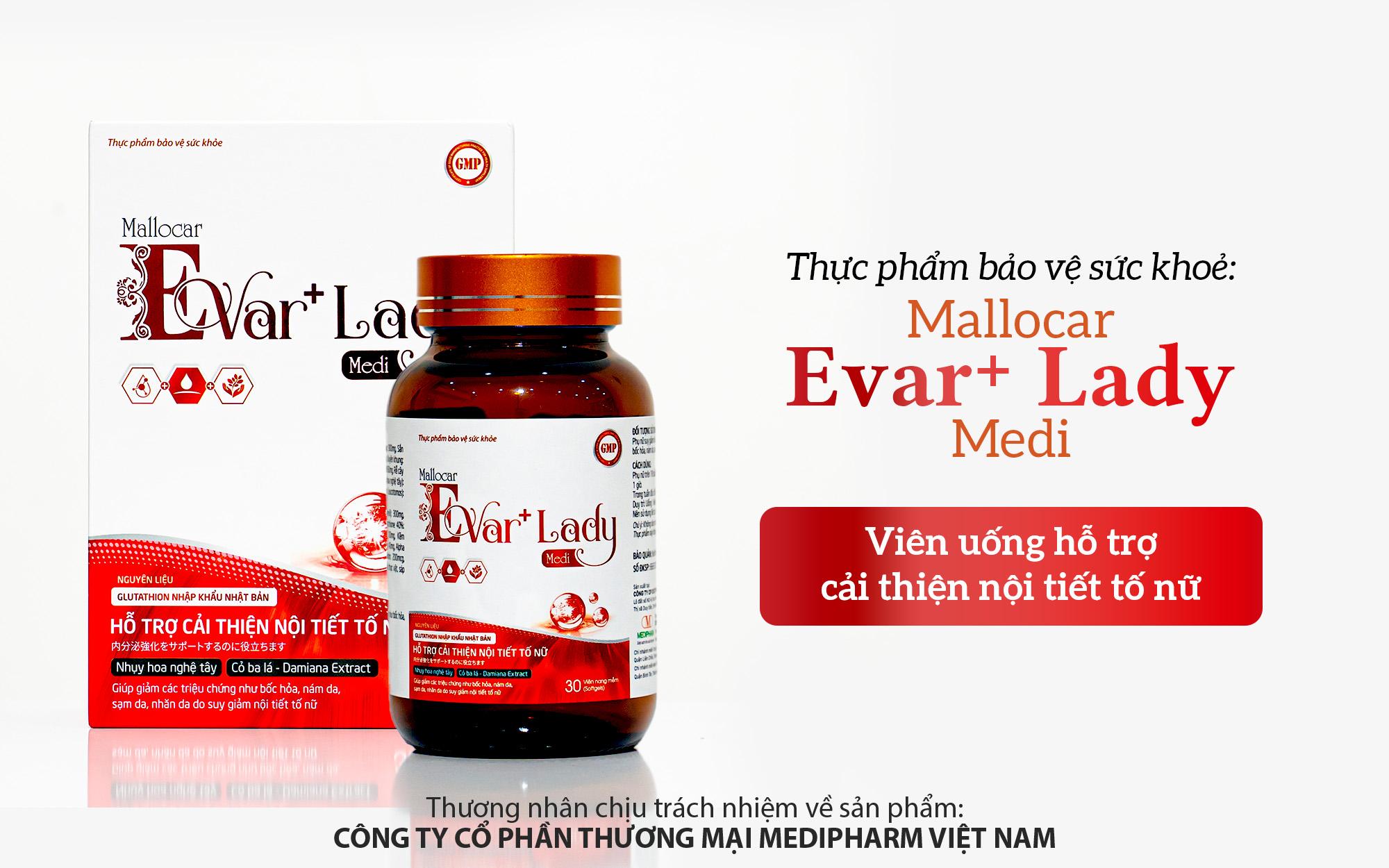 Cải thiện nội tiết tố nữ - Viên uống hỗ trợ Mallocar Evar+ Lady Medi - 1