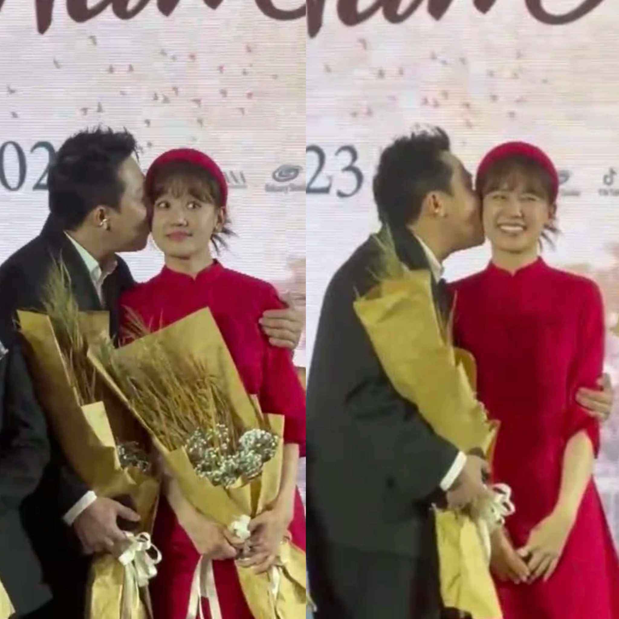 Trấn Thành liên tục hôn Hari Won, ôm vợ không rời tại sự kiện - 1
