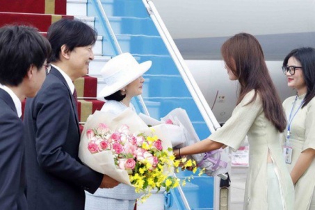 Hoàng Thái tử Nhật Bản và Công nương đến Hà Nội, bắt đầu thăm chính thức Việt Nam