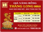 Giá Vàng Rồng Thăng Long- Bảo Tín Minh Châu ngày 22.9.2023