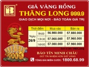 Giá Vàng Rồng Thăng Long- Bảo Tín Minh Châu ngày 26.9.2023