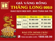 Giá Vàng Rồng Thăng Long- Bảo Tín Minh Châu ngày 30.9.2023