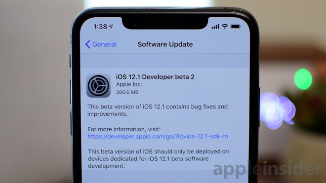 Apple tung iOS 12.1 beta 2, sửa lỗi sạc pin trên iPhone Xs và Xs Max - 1