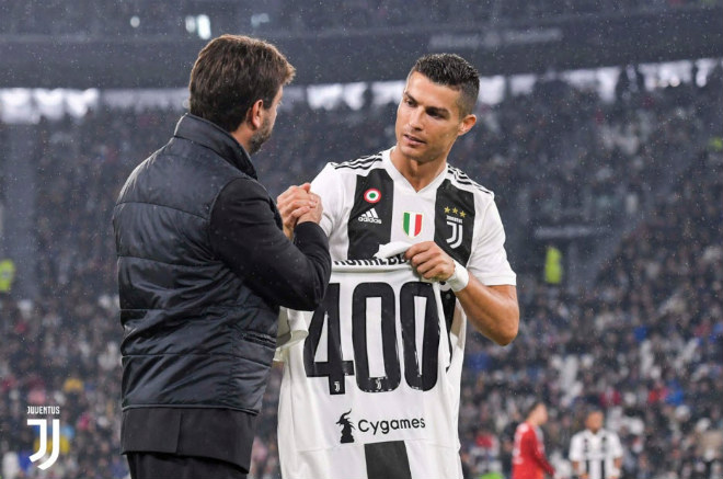 Ngây ngất Ronaldo nhận “quà bự 400” khi Juventus thắng 10/11 trận Serie A - 1