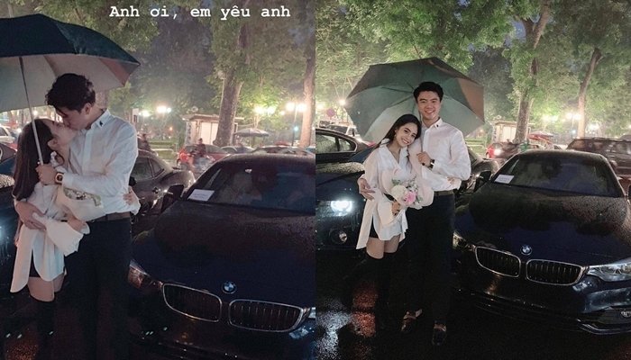 Ông xã ca nương Kiều Anh quỳ gối dưới mưa, tặng vợ món quà "khủng" - 1