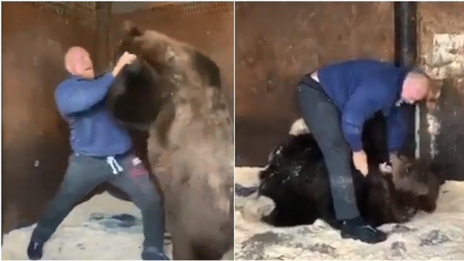 Võ sỹ gây sửng sốt MMA, chui vào lồng sắt quật ngã chú gấu 250kg - 1
