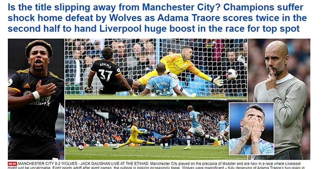 Man City thua sốc, kém Liverpool 8 điểm: Báo Anh viết gì về "địa chấn"? - 1