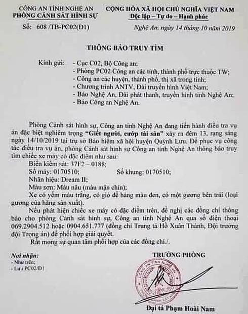 Phát hiện xe máy của bảo vệ BHXH bị sát hại cách hiện trường 10km - 2