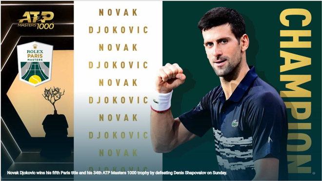 Djokovic vô địch Paris Masters: Cân bằng kỷ lục huyền thoại, hâm nóng ATP Finals - 1