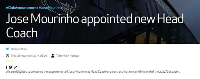 Tottenham CHÍNH THỨC bổ nhiệm Mourinho làm HLV trưởng, dẫn dắt luôn cuối tuần - 1