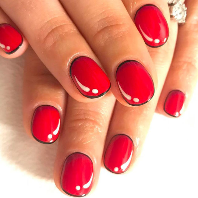 11 mẫu nail đỏ xinh xuất sắc cho các nàng thêm cuốn hút mùa lễ tết - 3