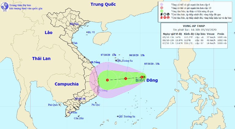 Vùng áp thấp có khả năng mạnh lên, Trung Bộ sắp mưa lớn kéo dài - 1