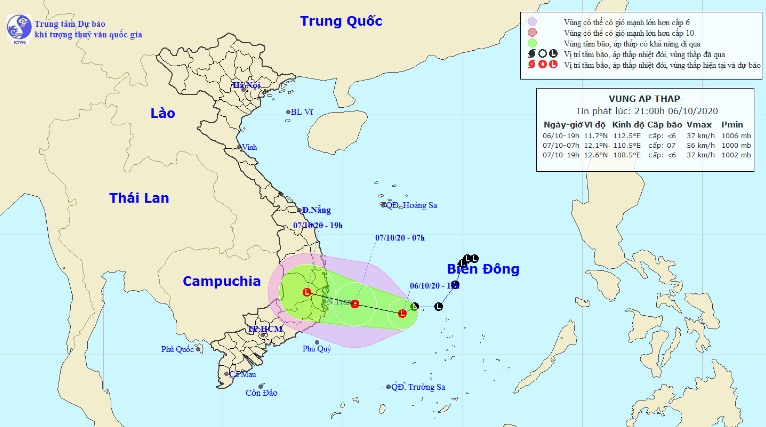 Vùng áp thấp đang hướng vào đất liền, miền Trung mưa rất to từ đêm nay (6/10) - 1