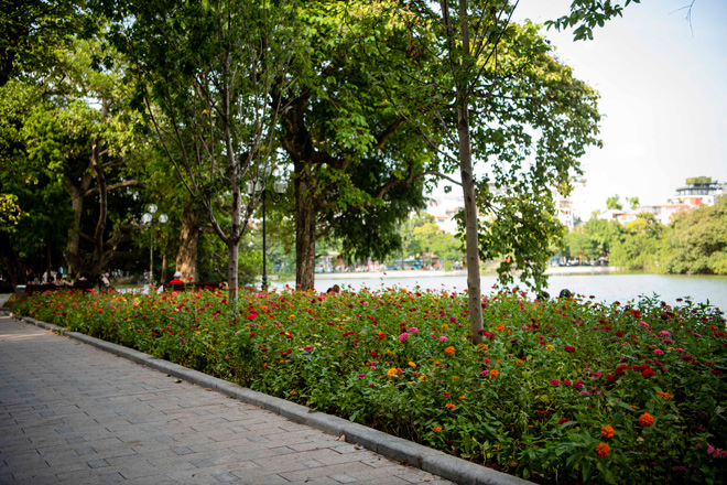 Hồ Gươm “thay áo mới” đẹp ngỡ ngàng, người Hà Nội đi dạo tận hưởng tiết trời mùa Thu dịu mát - 11